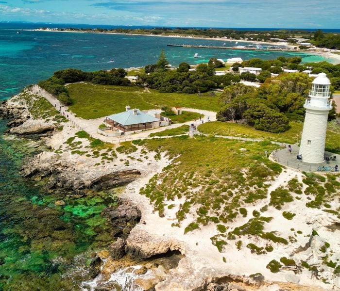 Wadjemup Lighthouse on Rottnest Island, near Perth, Western Australia.